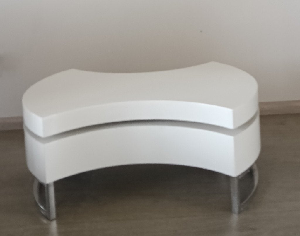 Design salontafel wit – 80 x 33 cm – Modern en stijlvol, Ophalen, Gebruikt, 100 tot 150 cm, Overige materialen