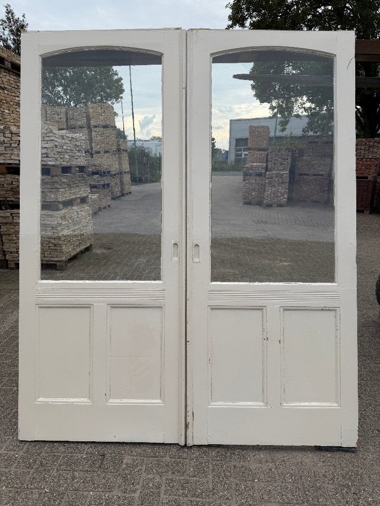 Set schuif / en-suite deuren met glas 217x176cm.