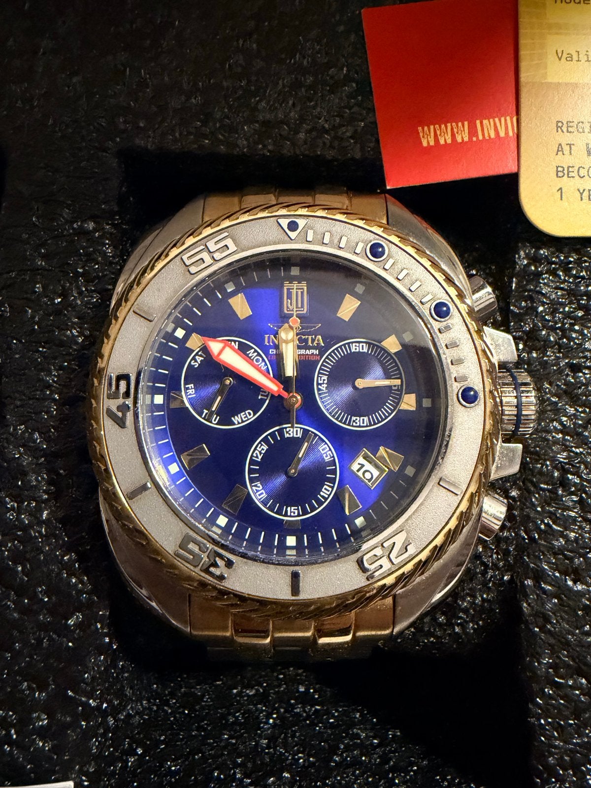Invicta Jason Taylor Limited Edition Horloge - Nr. 056/999, Staal, Polshorloge, Zo goed als nieuw, Ophalen
