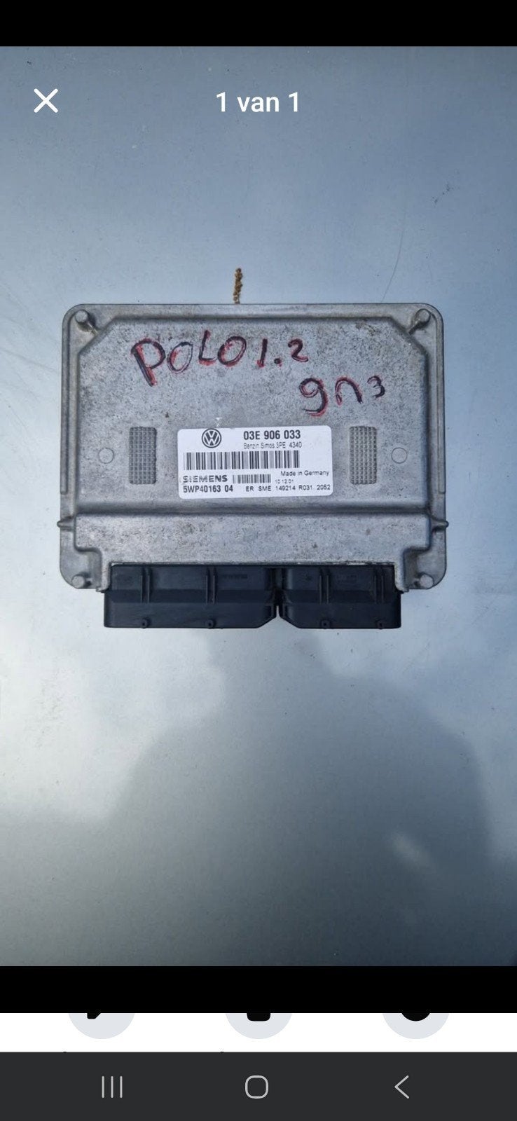 Sleutelvrije Computer ECU VW Polo 9N 1.2 (03E 906 033), Auto-onderdelen, Ophalen of Verzenden, Gebruikt, Volkswagen