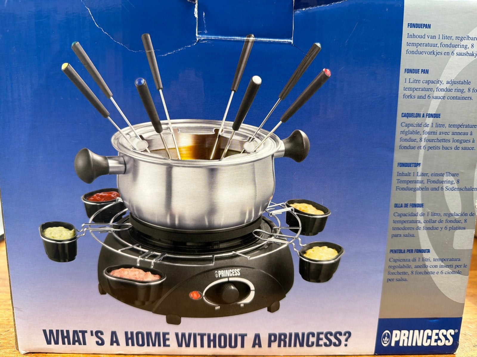 Princess Fonduepan - 1L, 8 vorken, 6 sausbakjes, Witgoed en Apparatuur, Ophalen of Verzenden, Nieuw