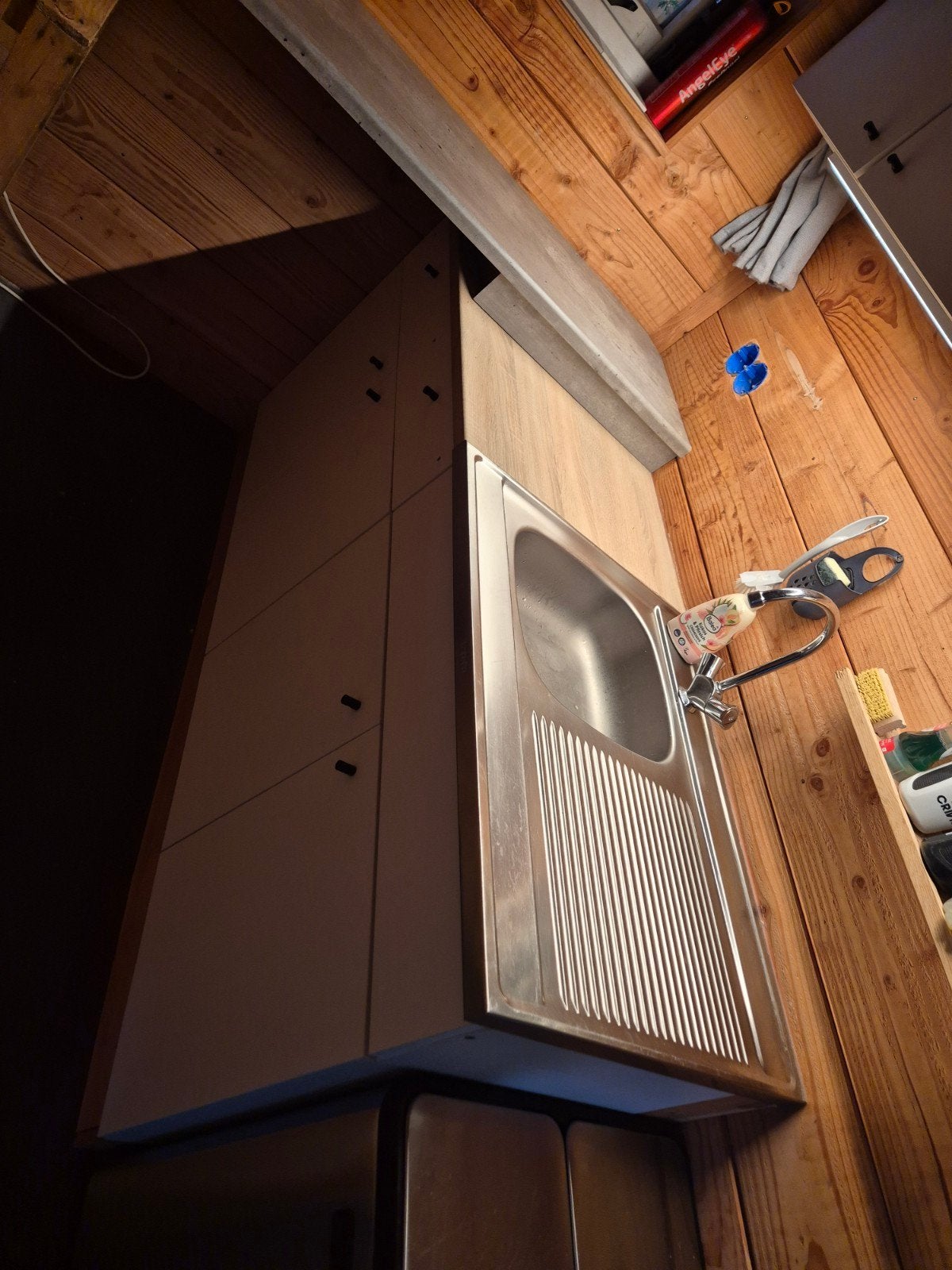 Compacte keuken met spoelbak en opbergruimte, Ophalen, Gebruikt, Wit, Enkelwandige keuken