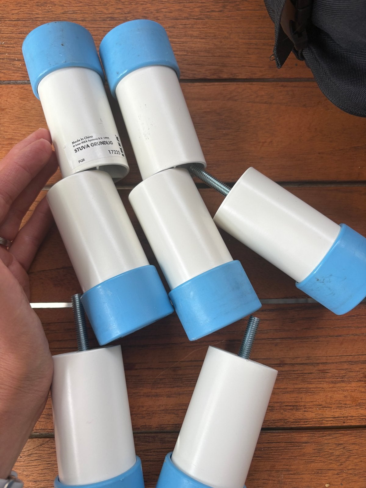 7 IKEA Stuva Grundlig pootjes voor kast of bankje, Ophalen of Verzenden, Gebruikt