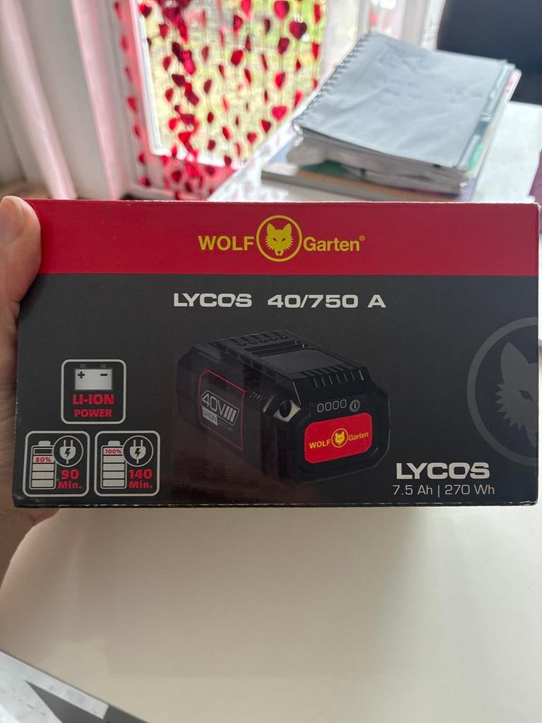 Wolf garten krachtige accu lycos 40/750 a lion 7.5Ah - 270W, Ophalen of Verzenden, Nieuw, Accu