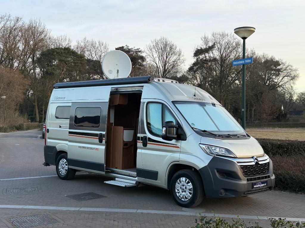 Possl Globecar-5.99m-1e Eig!-150 Pk!-Softclose deur-Schotel!, Caravans en Kamperen, Buscamper of Camperbus, Pössl, Bedrijf, Tot en met 3