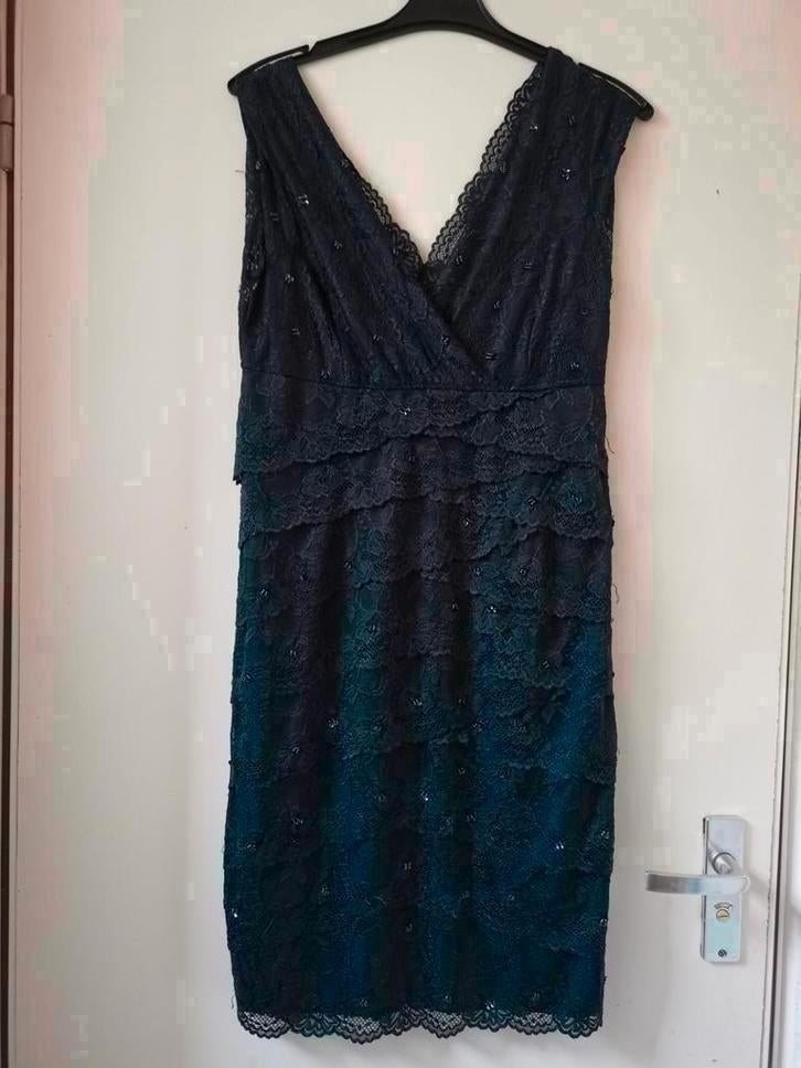 Feestjurk Kanten jurk Heine maat 42, Kleding | Dames, Blauw, Maat 42/44 (L), Nieuw, Ophalen of Verzenden