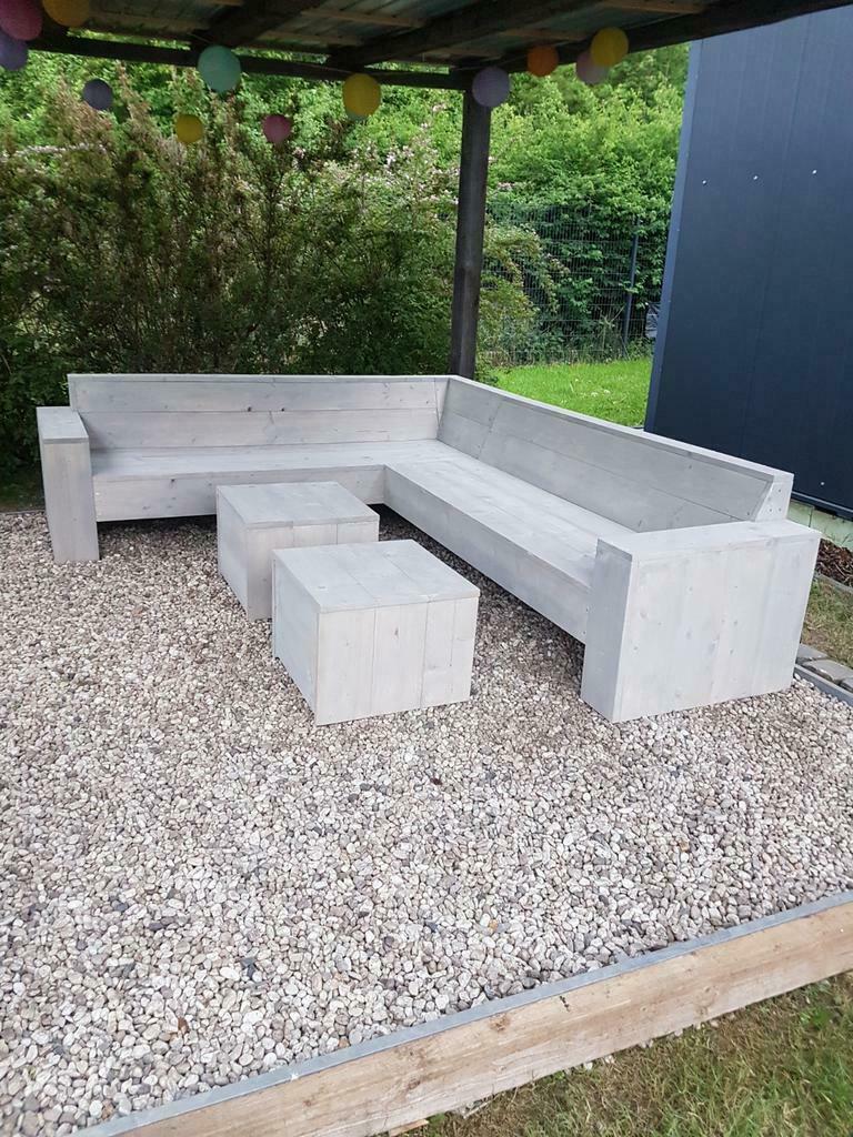 Lounge hoekbank steigerhout., Ophalen of Verzenden, Nieuw, Steigerhout, Hocker