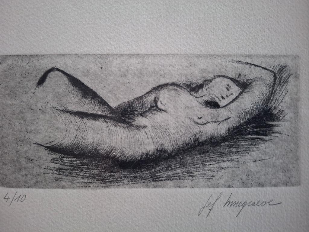 2 Litho's en 3 tekeningen van Jef Innergraeve, Antiek en Kunst, Ophalen
