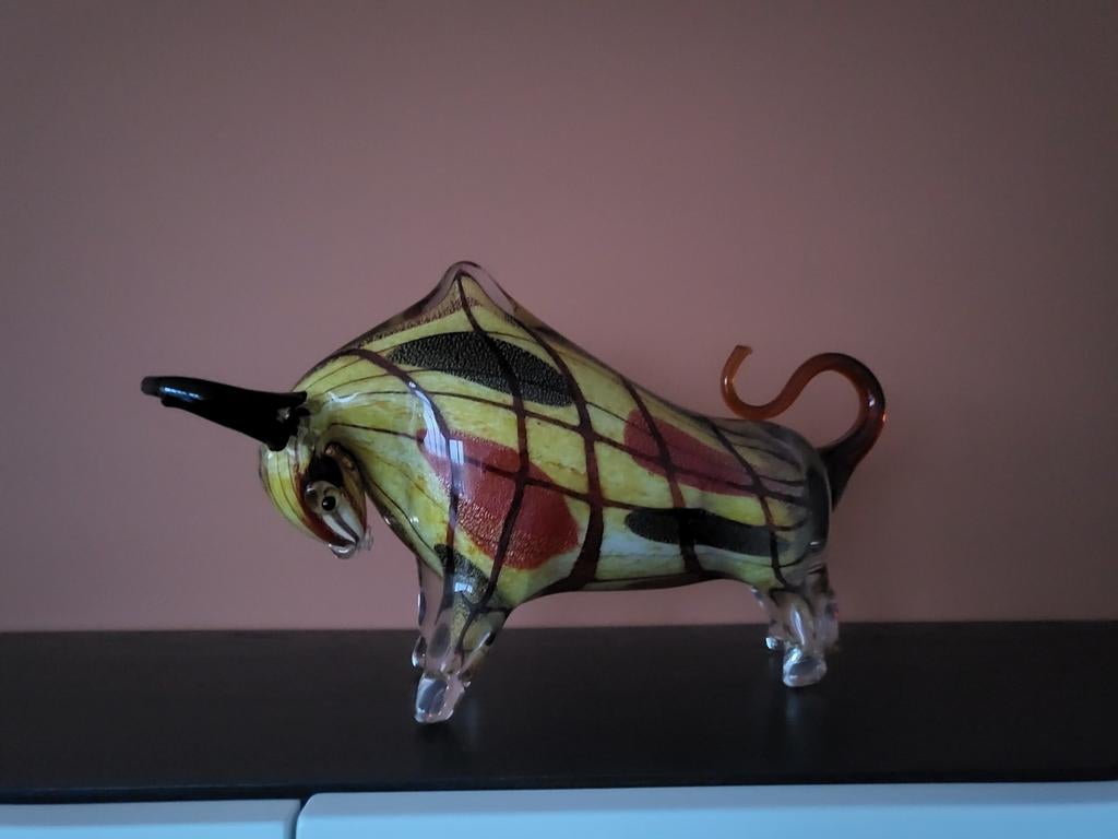 Glazen stier glas., Ophalen