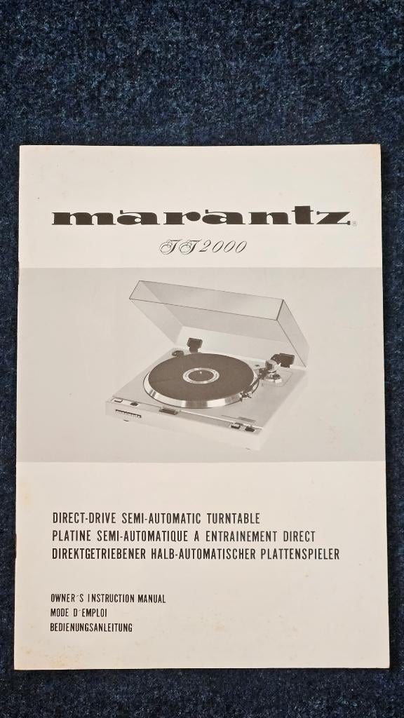 Marantz TT2000 platenspeler instructiemanual, Ophalen of Verzenden, Zo goed als nieuw, Overige merken