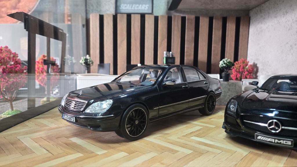 Mercedes S55 AMG 1:18 met andere AMG velgen norev, Ophalen of Verzenden, Gebruikt, Auto, Overige merken