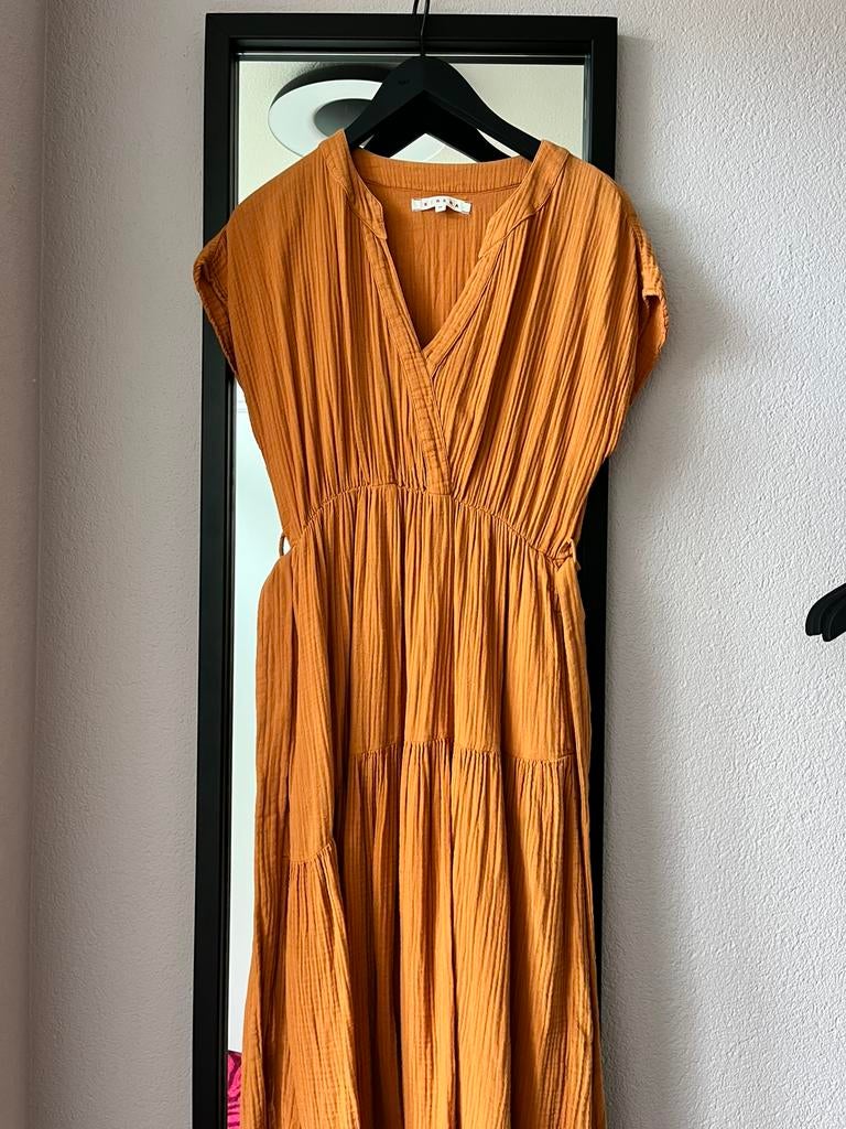 Lange jurk camel wafelstof Xírena, Ophalen of Verzenden, Zo goed als nieuw, Maat 38/40 (M), Bruin