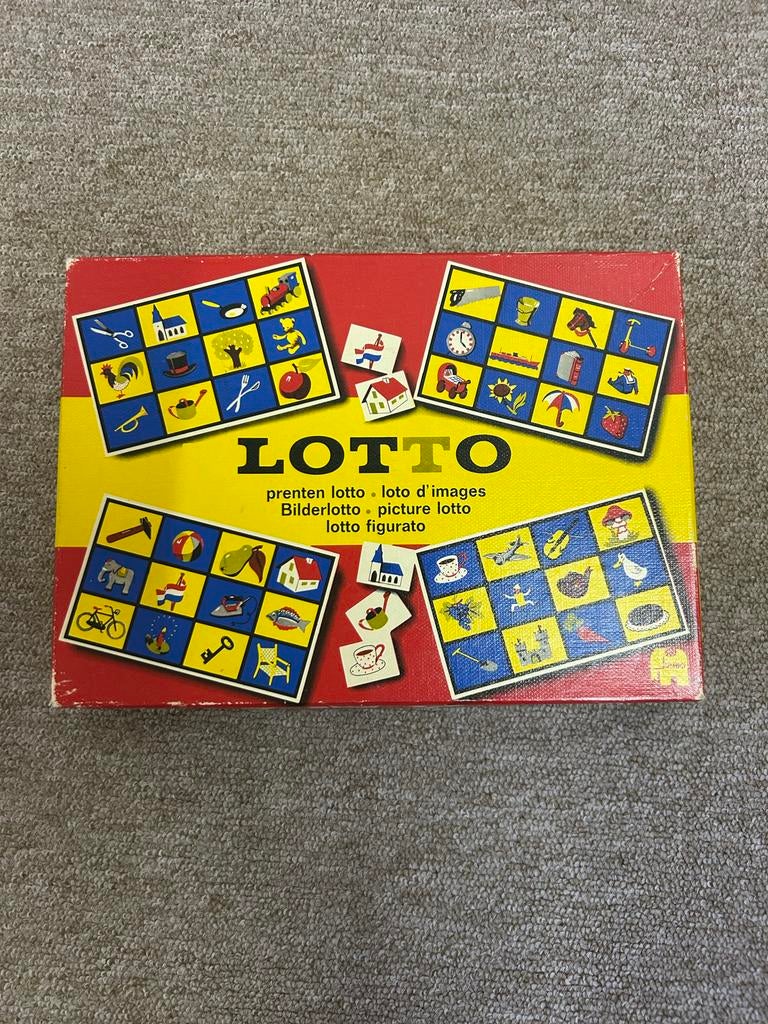 Vintage Prenten Lotto Jumbo, Hobby en Vrije tijd, Een of twee spelers, Ophalen of Verzenden, Gebruikt
