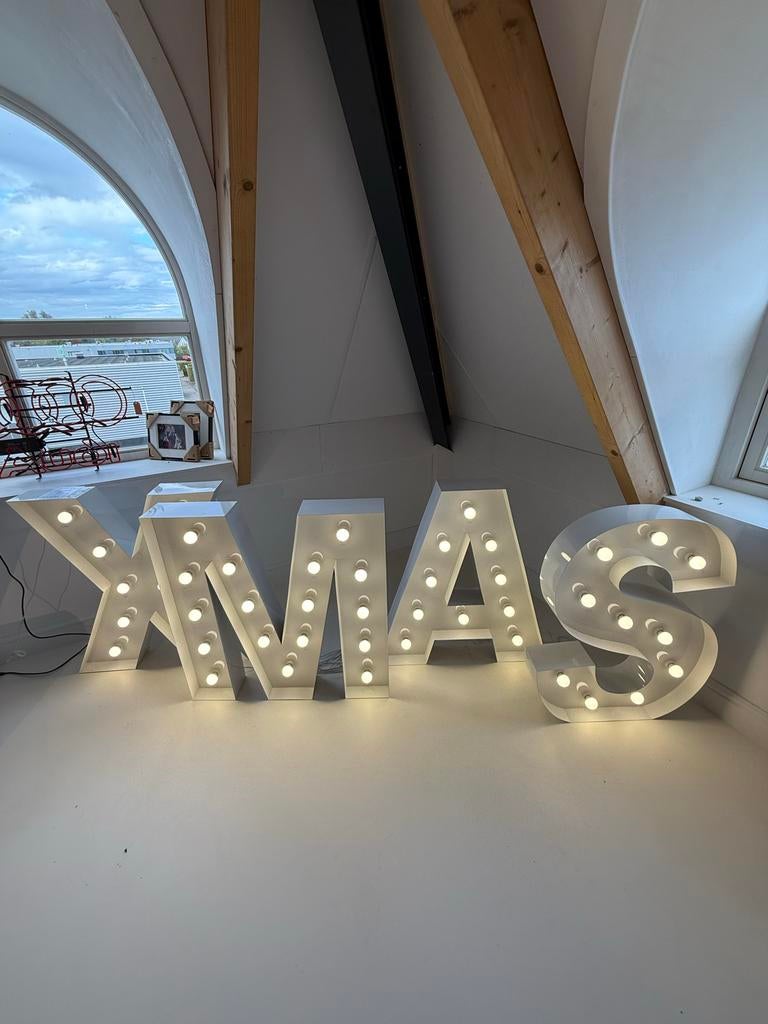XMAS Kerstletters - 90cm Hoog, Sfeervolle Decoratie, Ophalen of Verzenden, Nieuw, Metaal