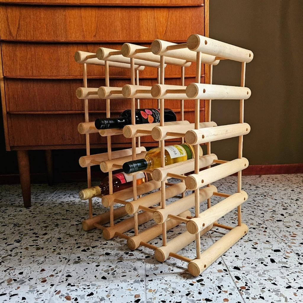 Groot Wijnrek Richard Nissen Langaa  vintage Deens design, Huis en Inrichting, Woonaccessoires | Wijnrekken, 50 tot 75 cm, 15 tot 25 flessen