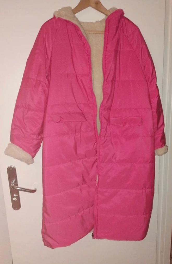 Roze lange jas met teddy voering maat 36/38, Kleding | Dames, Jassen | Winter, Ophalen of Verzenden, Roze, Maat 36 (S), Geen merk