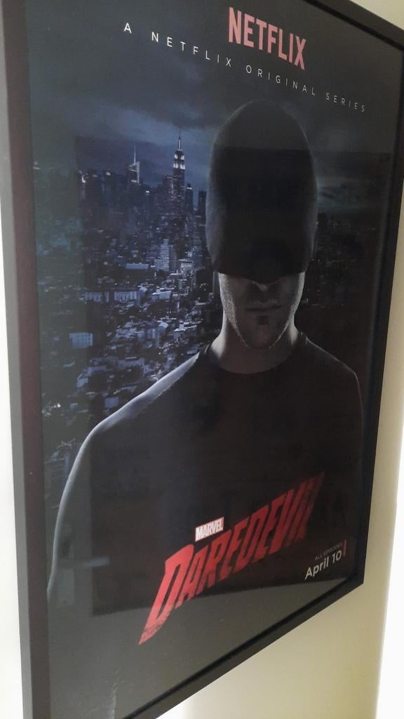 Originele DAREDEVIL  Netflix PROMOTIE Poster SCHAARS, Ophalen, Rechthoekig Staand, Met lijst, Zo goed als nieuw