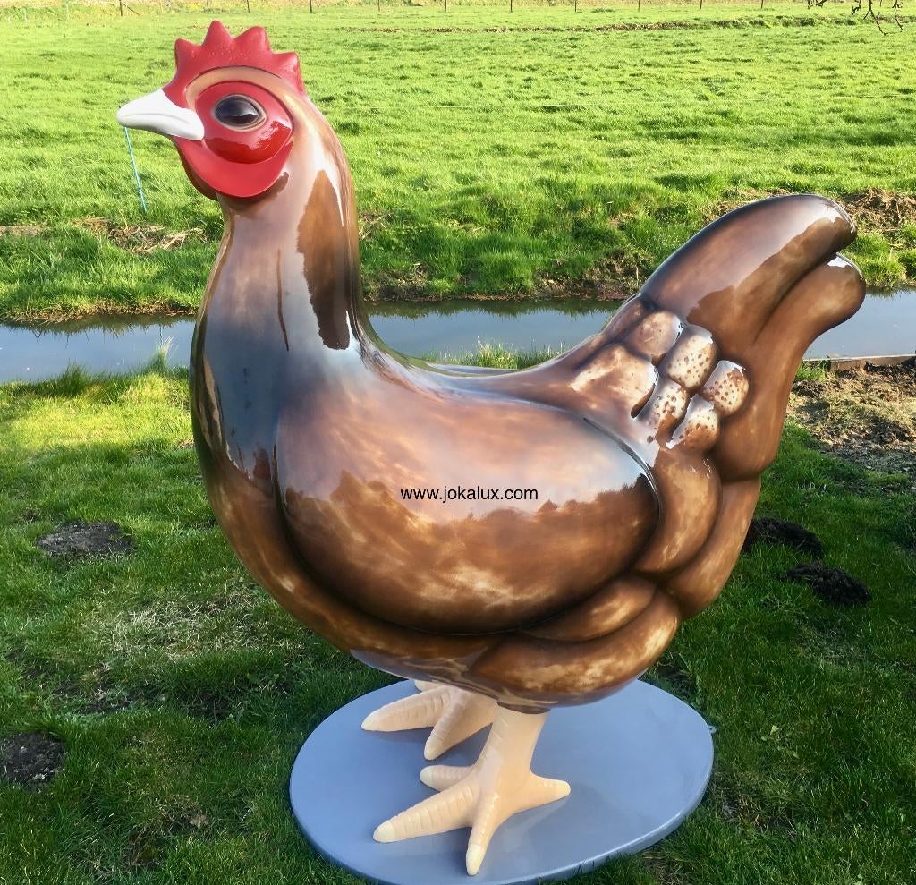 kip -haan -polyester beeld, Ophalen of Verzenden, Nieuw, Kunststof, Dierenbeeld