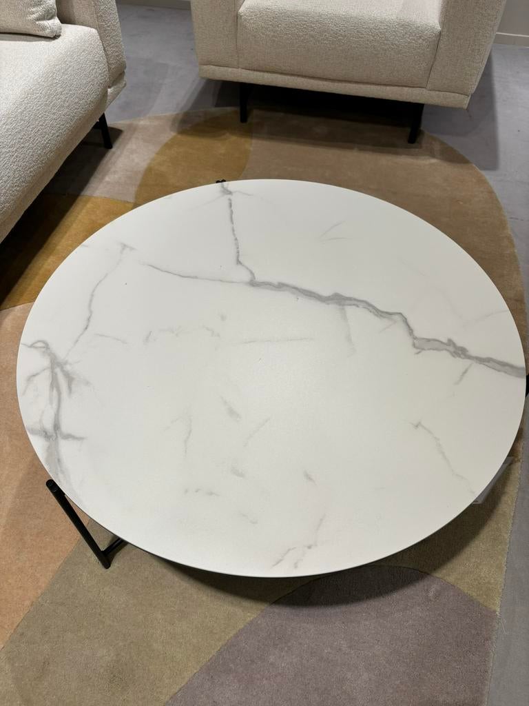 Montel salontafel Roundy keramiek bianco., Huis en Inrichting, Tafels | Salontafels, Ophalen, 50 tot 100 cm, Rond, 50 tot 100 cm