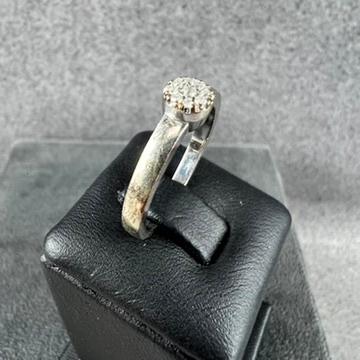 Gouden Ring | 14k* | 2,94g | Briljant | witg | 402730, Sieraden, Tassen en Uiterlijk, Ringen, Gebruikt, Ophalen of Verzenden, Kleiner dan 17