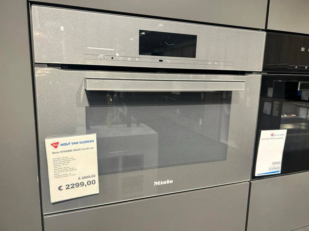 Miele H7840BM GR Combi Magnetron - Inbouw, Witgoed en Apparatuur, Ophalen, Minder dan 45 cm, Hete lucht, Nieuw
