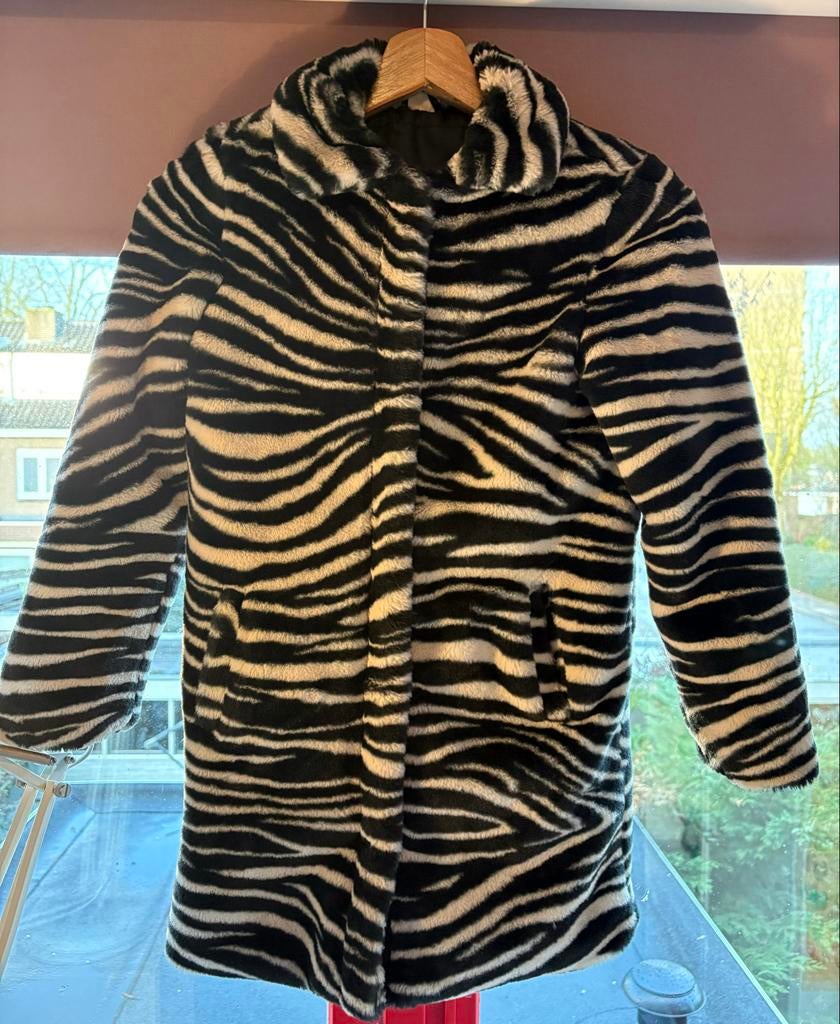 Zebra bontjas HEMA maat 134-140, Ophalen of Verzenden, Gebruikt, Meisje, Jas