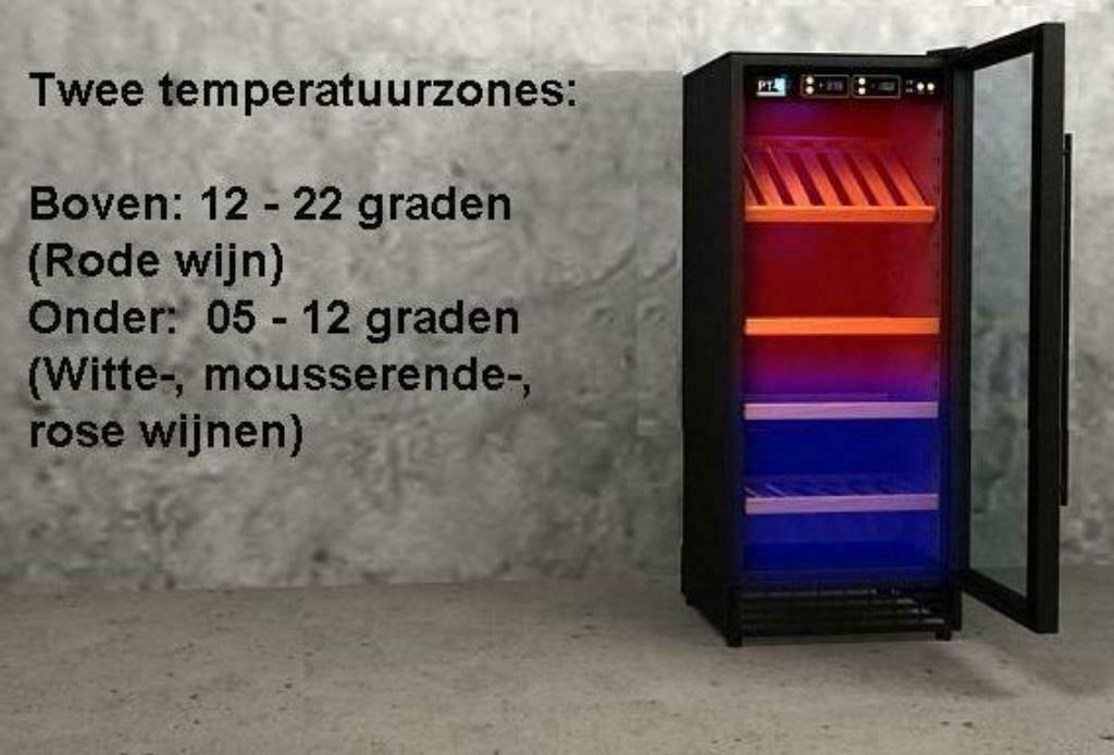 Wijnkoelkast / wijnklimaatkast (80 flessen | 2 temp. zones), Ophalen, 150 tot 200 liter, Zonder vriesvak, 120 tot 140 cm