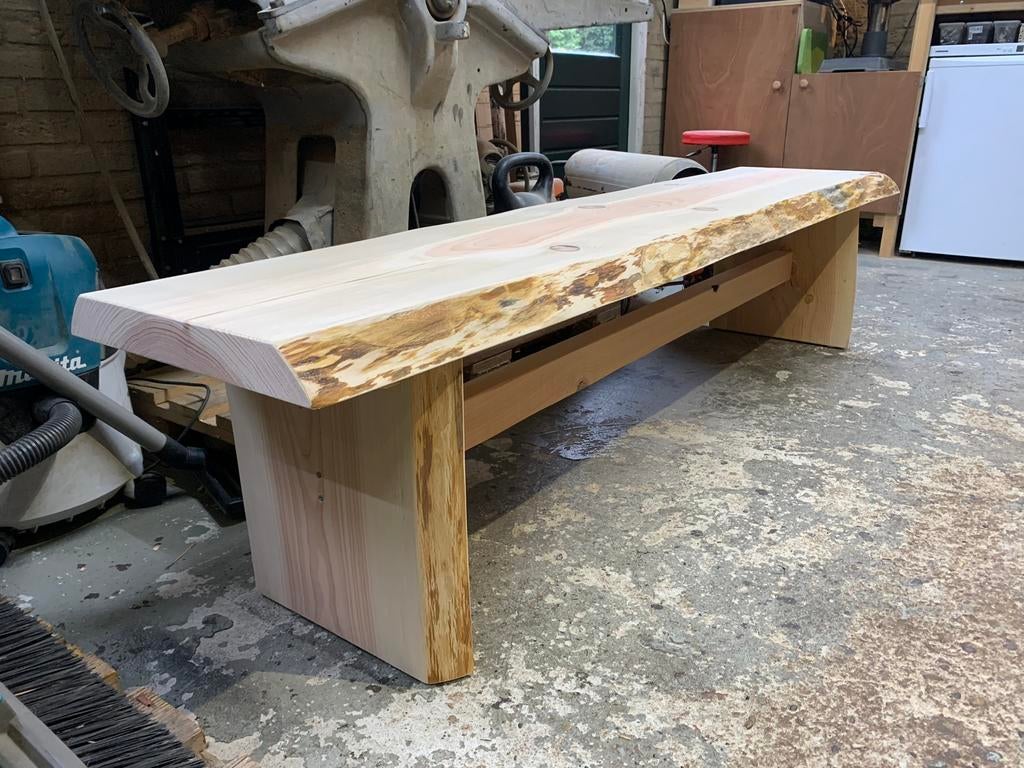 Mooie natuurlijke handgemaakte tuinbank, Ophalen, Nieuw, Hout