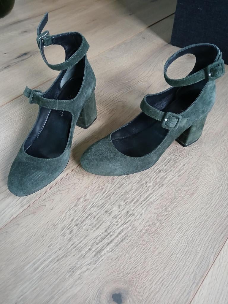 Groene Bruno Premi Hakken met Enkelbandje, Bruno Premi, Ophalen of Verzenden, Zo goed als nieuw, Schoenen met hoge hakken
