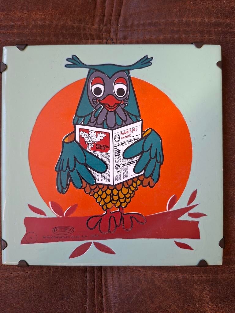Meneer de Uil  villeroy en boch tegel - Fabeltjeskrant, Antiek en Kunst, Ophalen of Verzenden