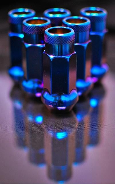 Muteki SR48 Burned blue blauw wielmoeren set M12 x 1.5, Ophalen of Verzenden