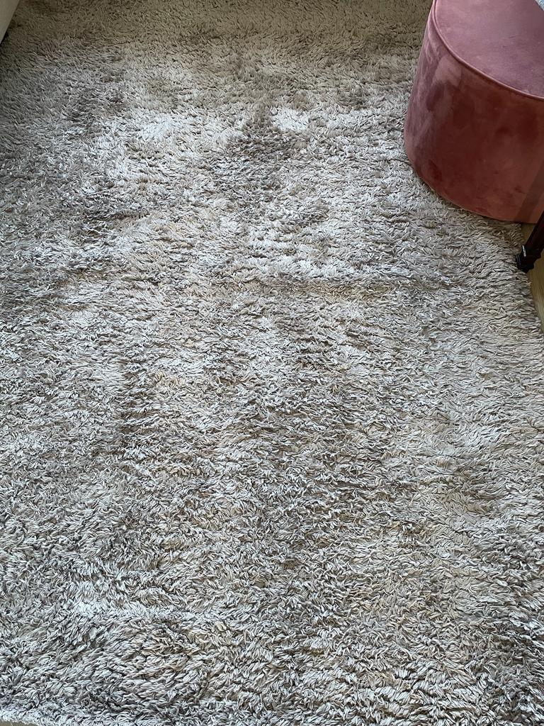 Zacht grijs hoogpolig vloerkleed - 230x160 cm, Ophalen, Gebruikt, 150 tot 200 cm, 200 cm of meer