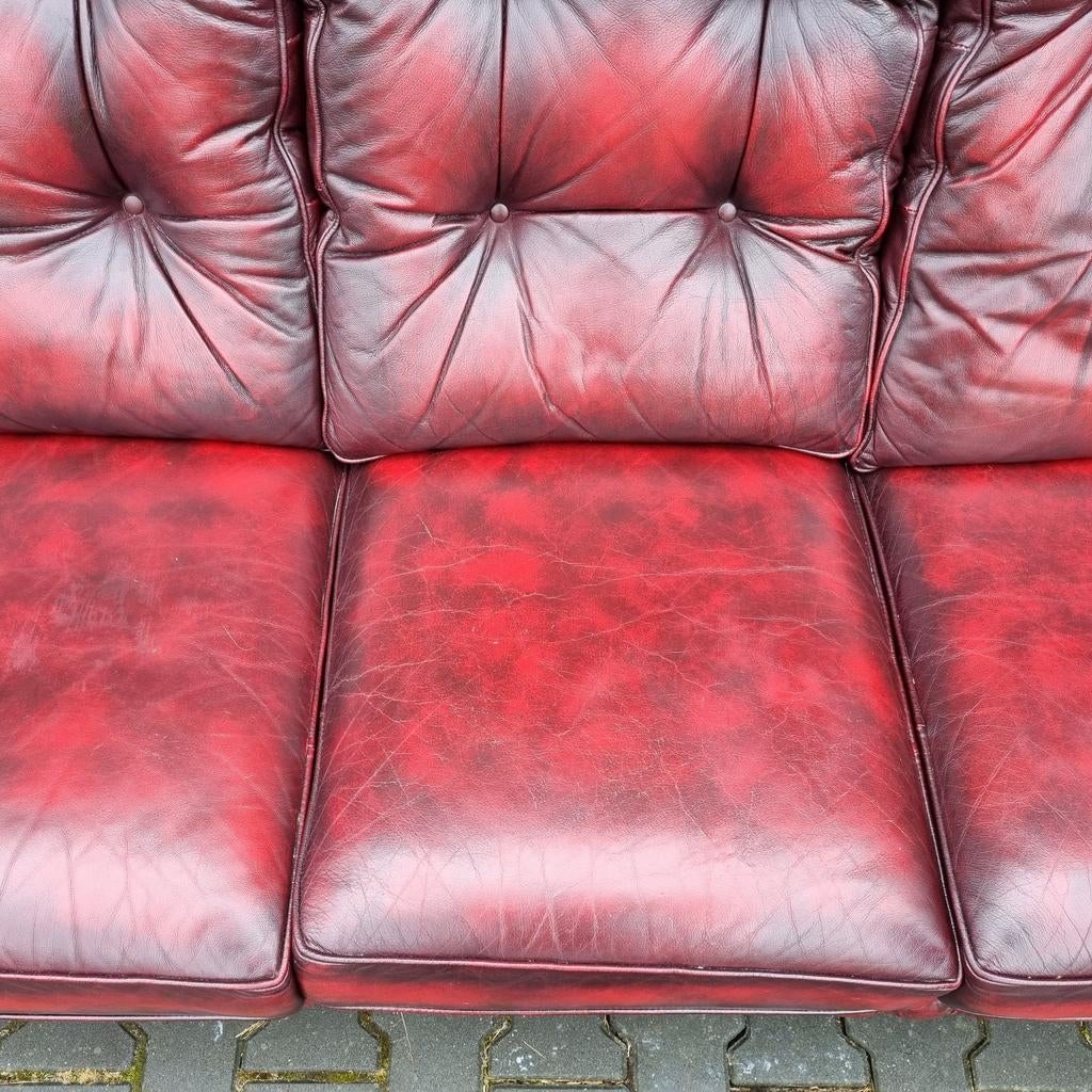 Chesterfield Springvale Suzanne bank rood leer + BEZORGING, Chesterfield, Leer, Ophalen of Verzenden, Zo goed als nieuw