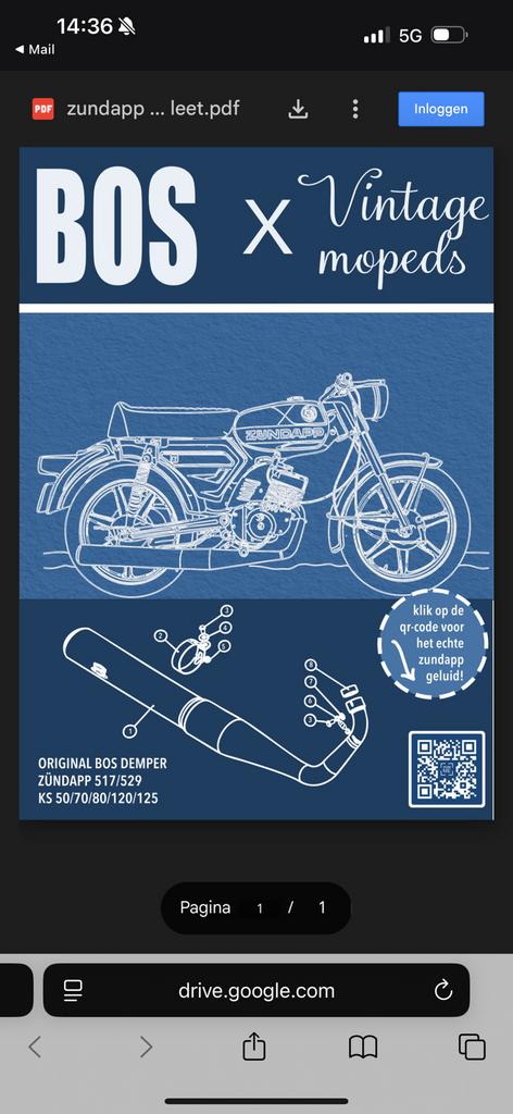 Nieuwe Zundapp Bos uitlaten ks80 en ks 125, Fietsen en Brommers, Nieuw, Uitlaat, Ophalen of Verzenden, Bosdempers