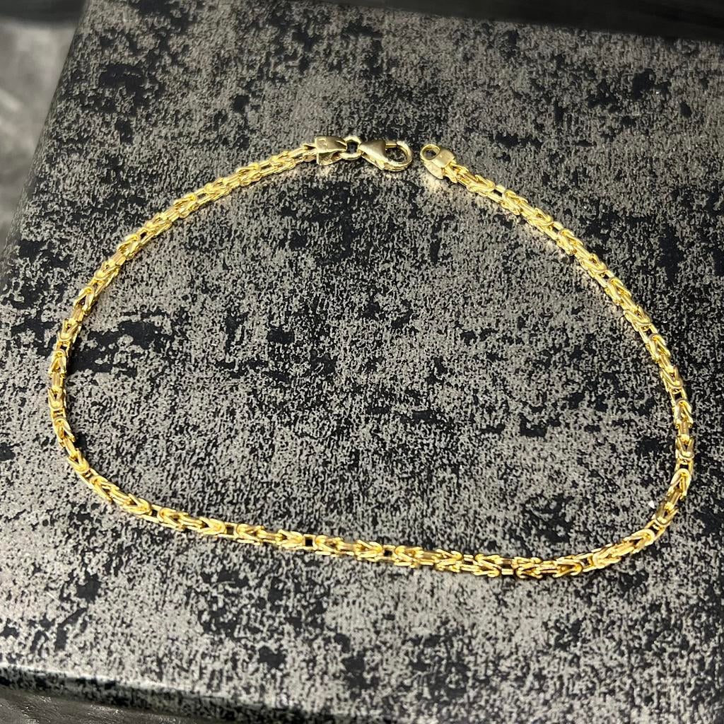 14k gouden armband koningsschakel massief, Ophalen of Verzenden, Nieuw, Goud