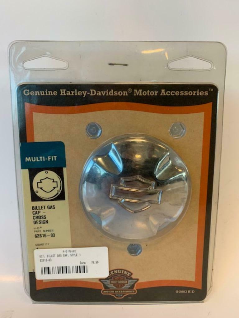 Harley-Davidson Billet Gas Fuel Cap Cross Design 62816-03, Ophalen, Nieuw