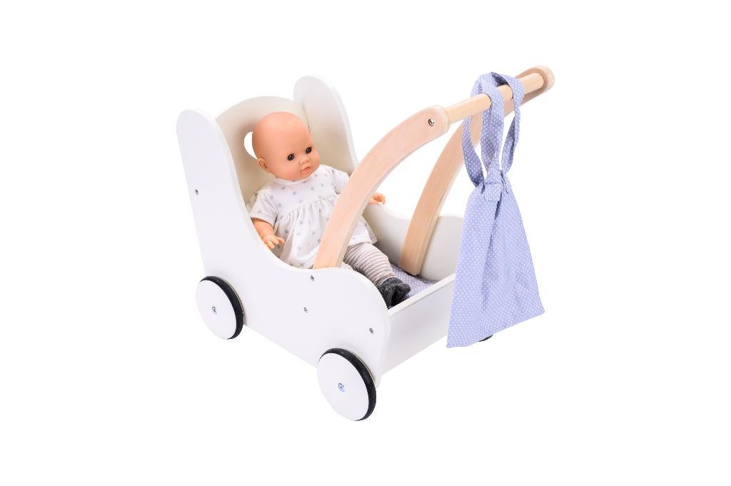 Houten poppenwagen met of zonder naam, Kraamcadeau, Rheastraat 40, 5047 TL Tilburg, Info@hopsa.nl, Nieuw
