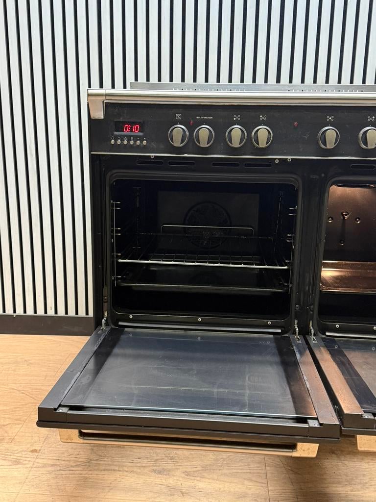 Luxe DeLonghi Fornuis keramisch 5 zones met 2 ovens 90 cm, Witgoed en Apparatuur, Fornuizen, Ophalen of Verzenden, Zo goed als nieuw