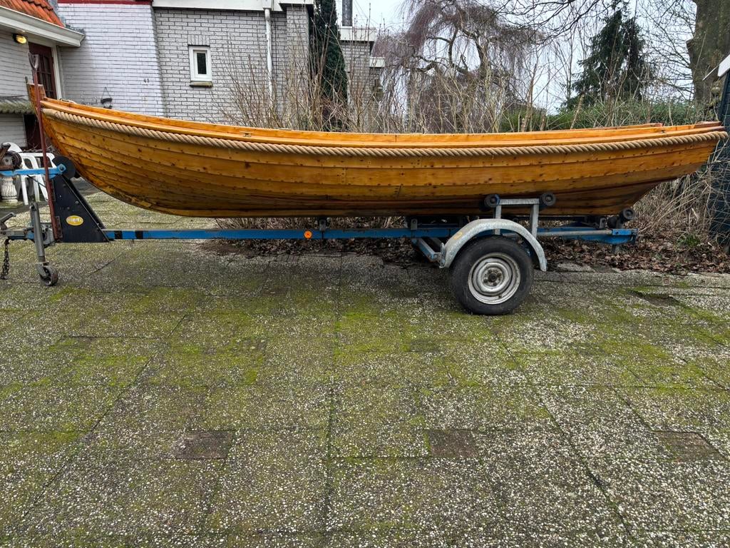 Prachtige Noorse roeiboot / sloep, Watersport en Boten, Ophalen, Zo goed als nieuw, Hout, Overige brandstoffen