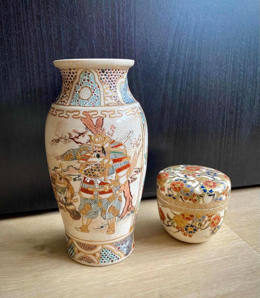Antique Japanese Meiji Period Satsuma Vase, Ophalen of Verzenden