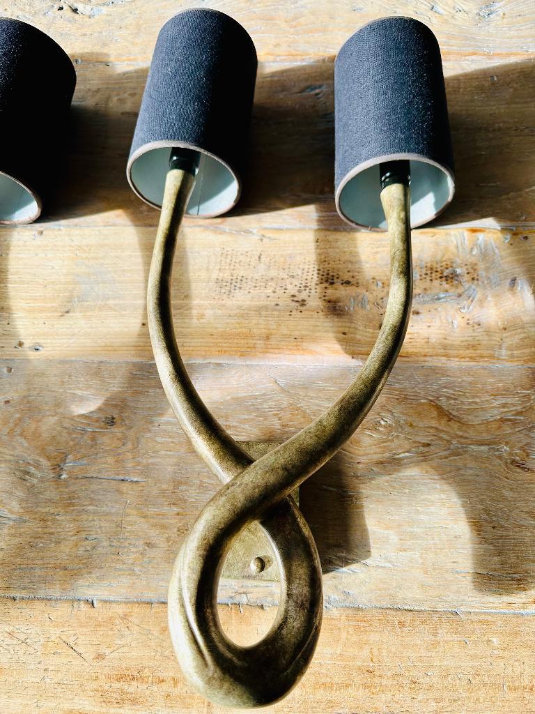 Porta Romana Brass messing wandlampen 3 stuks, Ophalen, Zo goed als nieuw, Stof