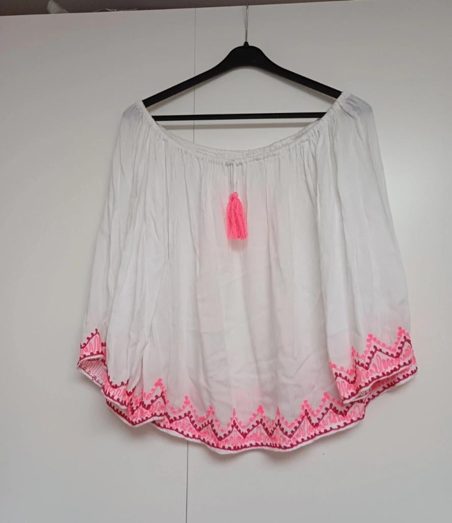 Top uit Ibiza (hippiemarkt), Kleding | Dames, Wit, Ophalen of Verzenden, Korte mouw, Maat 36 (S)