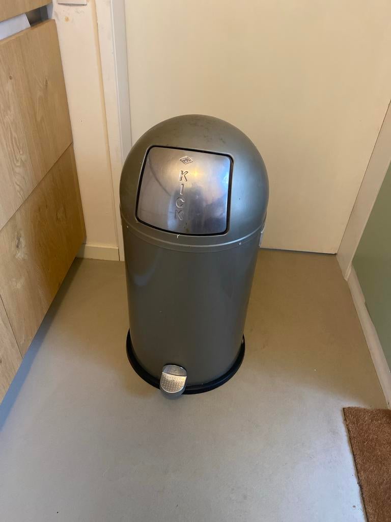 Wesco Kick Afvalemmer - Grijs, Ophalen, Gebruikt, Met pedaal, 50 tot 75 cm
