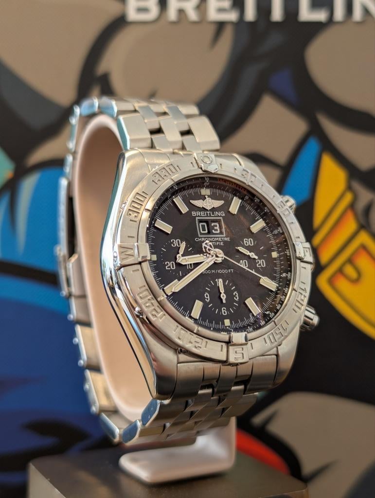 Breitling Chronomat 44 Blackbird full set big date., Ophalen of Verzenden, Zo goed als nieuw, Breitling