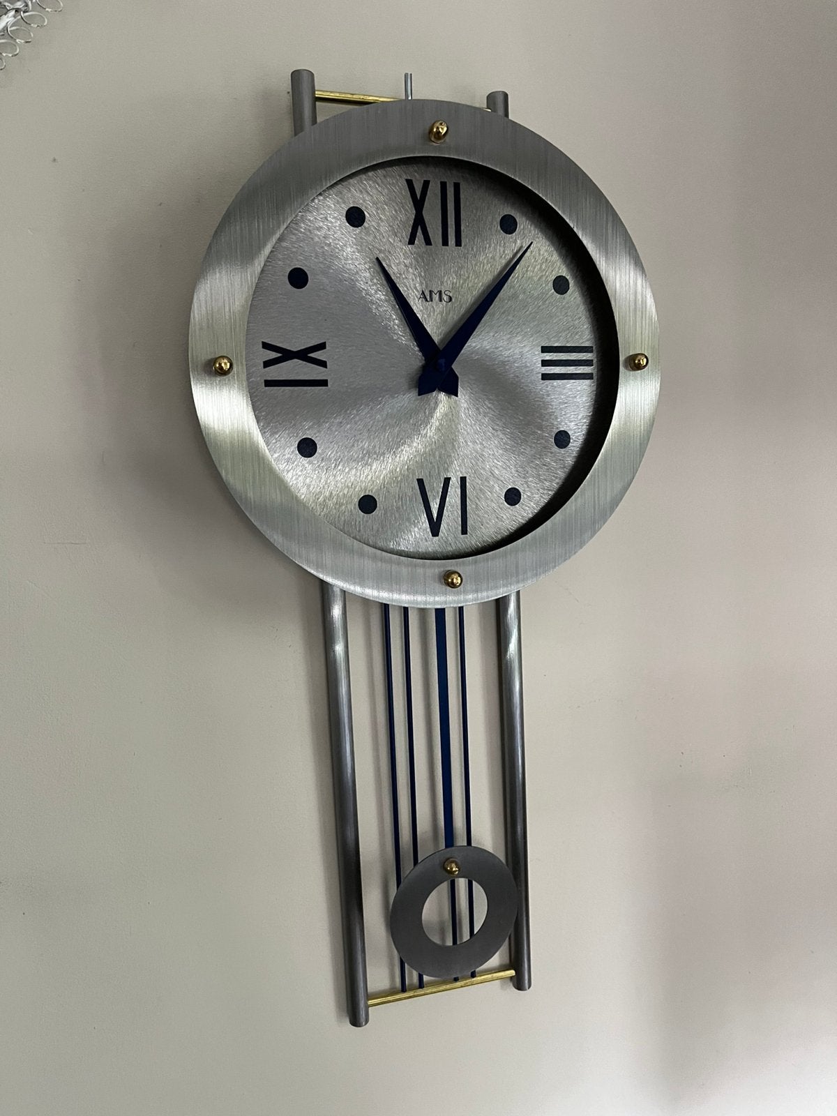 •AMS wandklok met slinger, Ophalen of Verzenden, Zo goed als nieuw, Wandklok