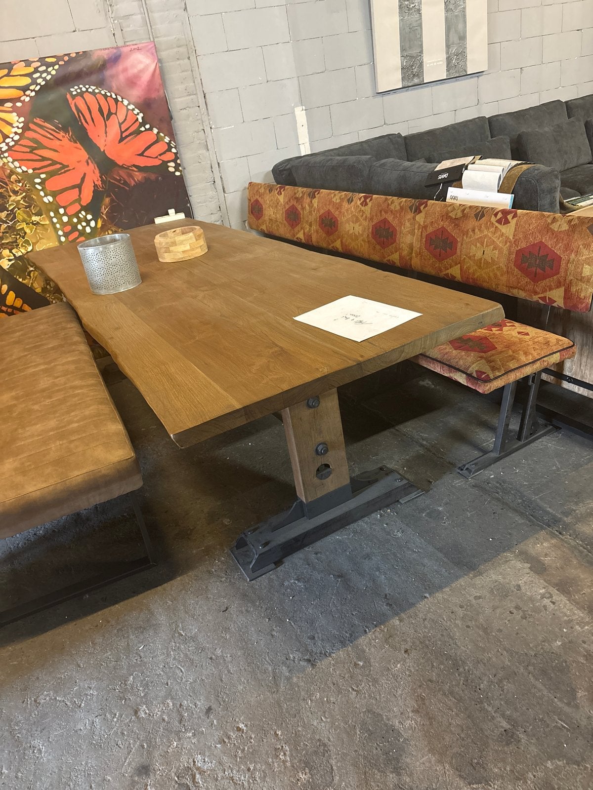 Eiken eettafel met eetkamerbank, 260cm, Ophalen, Outletliving7@gmail.com, Nieuw, Outlet