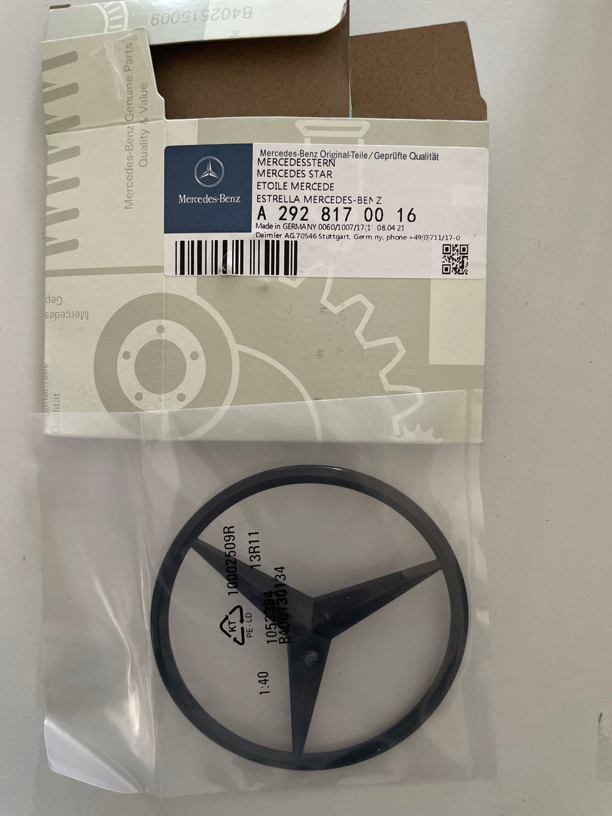 Mercedes-Benz Ster A 292 817 00 16, Auto-onderdelen, Ophalen of Verzenden, Nieuw, Mercedes-Benz
