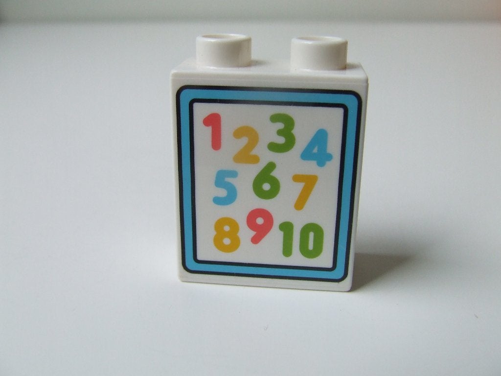 Duplo steen 1 x 2 x 2 met cijfers 1-10 patroon, Ophalen of Verzenden, Zo goed als nieuw, Losse stenen, Duplo