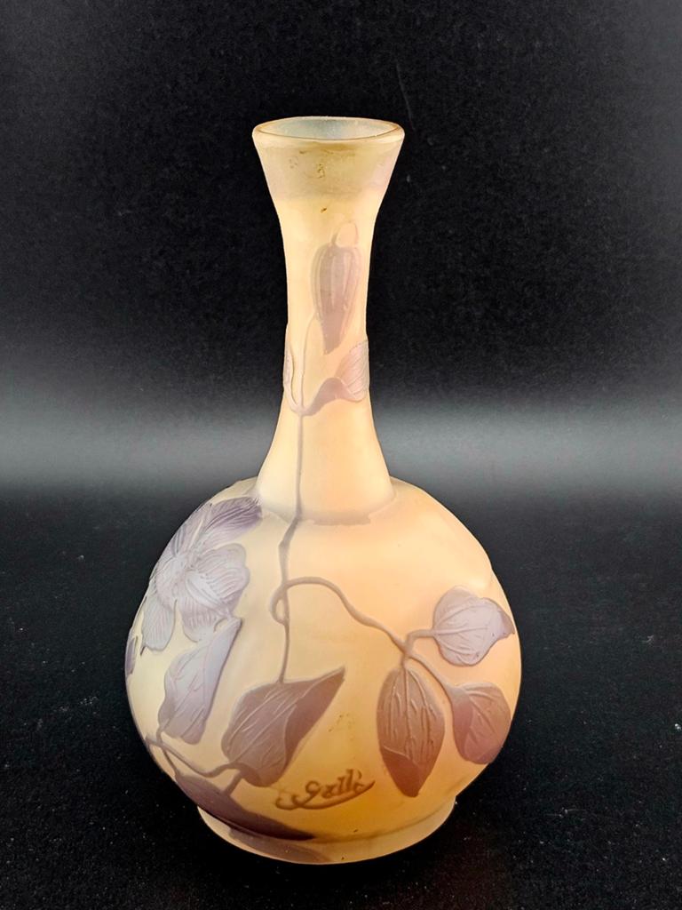 Emile Gallé Art nouveau Jugendstil vaas Cameo 100% orgineel, Ophalen of Verzenden
