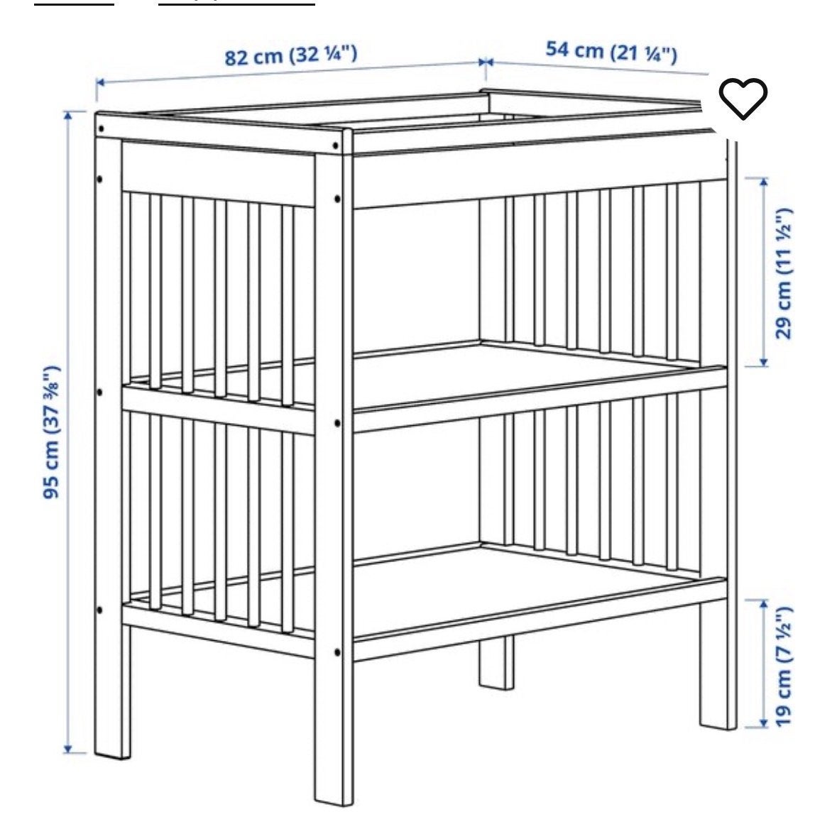 IKEA Commode/Aankleedtafel met 2 planken, Gebruikt, 50 tot 70 cm, Ophalen of Verzenden, 75 tot 100 cm
